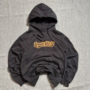 Loud & Dirty black and orange hoodie - L